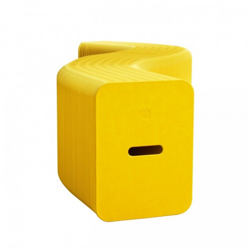 Banc pliable en carton jaune