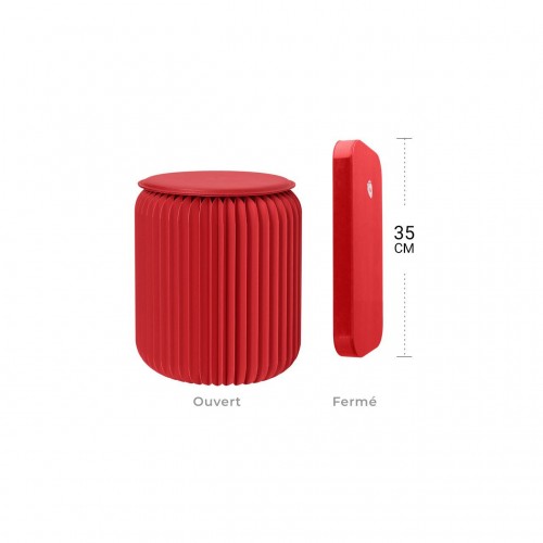 Tabouret rouge 35 cm dimensions