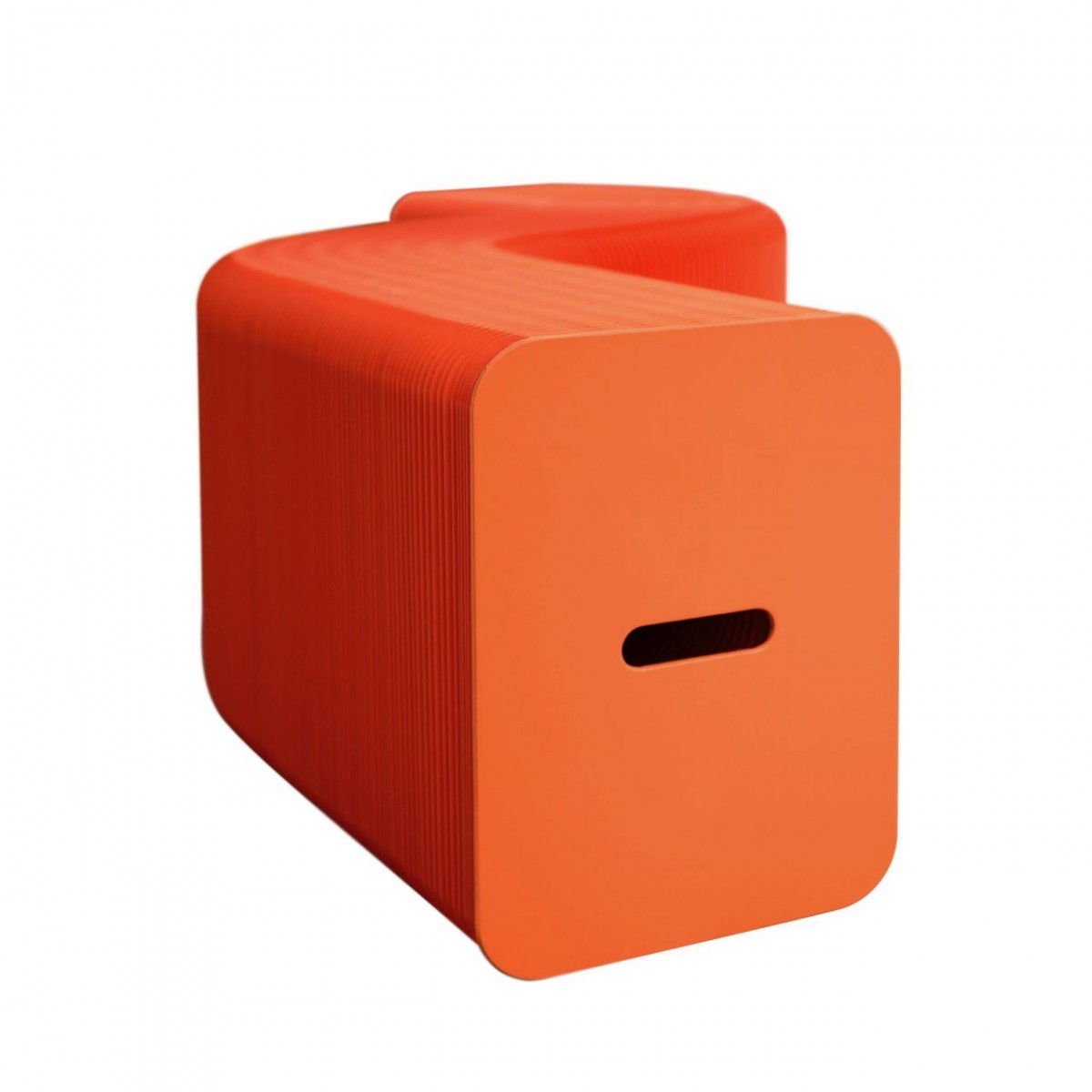 Banc pliable en carton orange