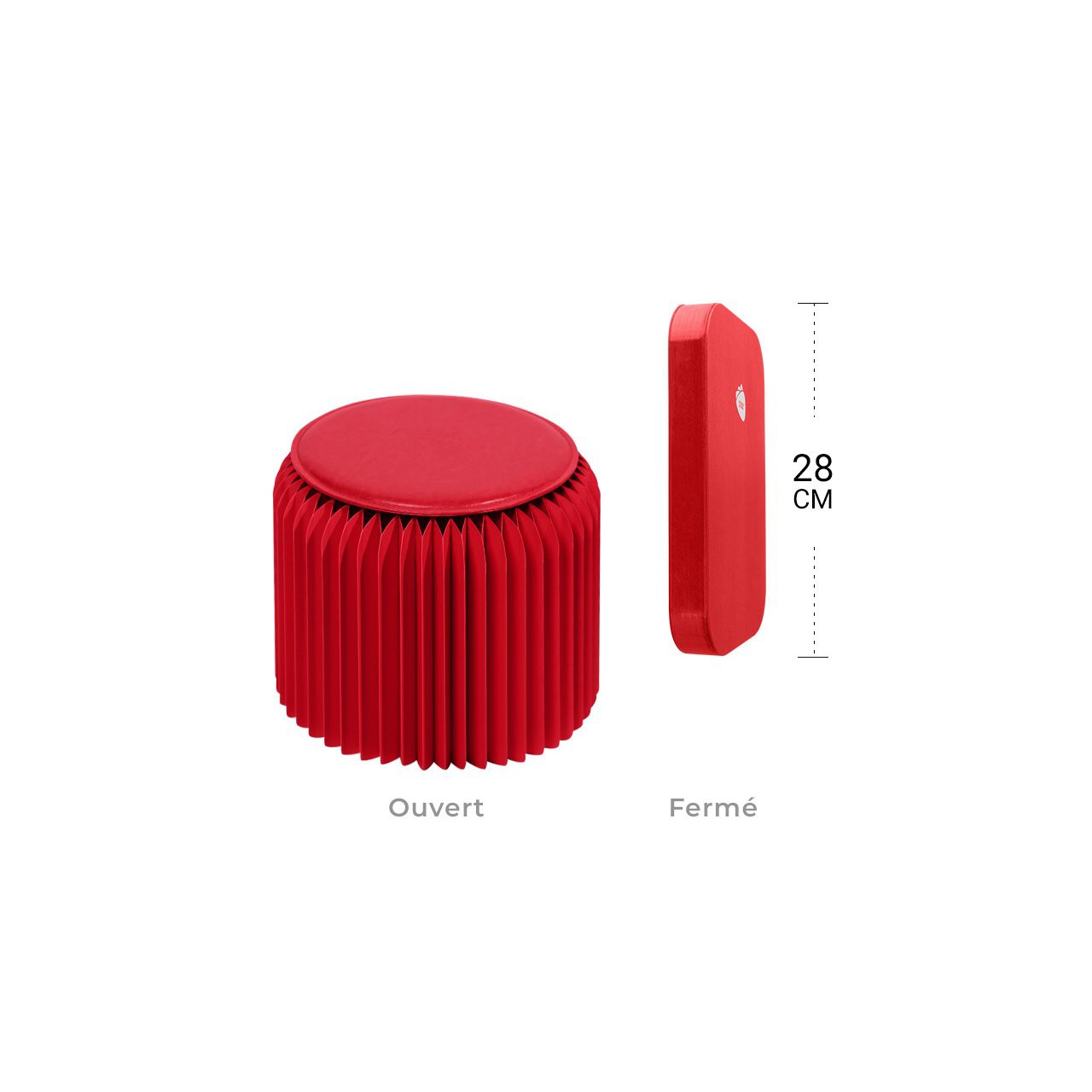 Tabouret pliable Rouge Pigalle, Léon - Stooly