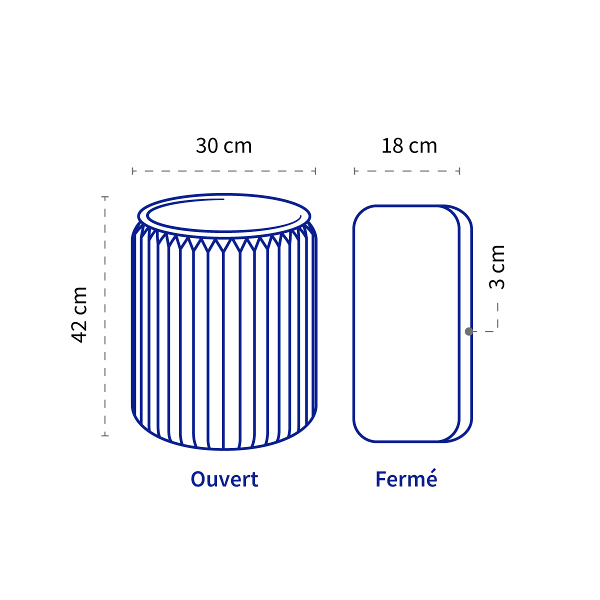 Dimensions du tabouret 42 cm