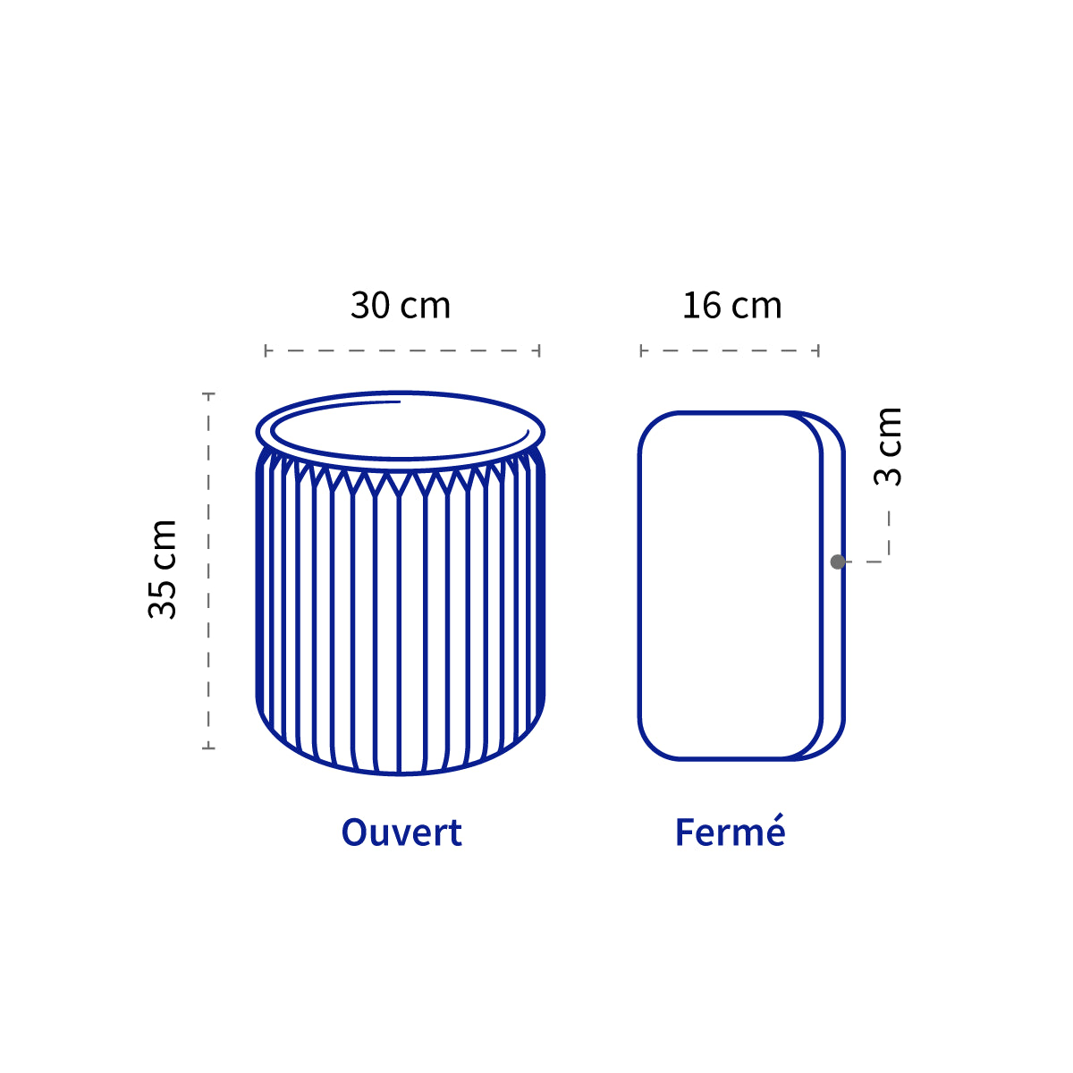 Dimensions du tabouret 35 cm