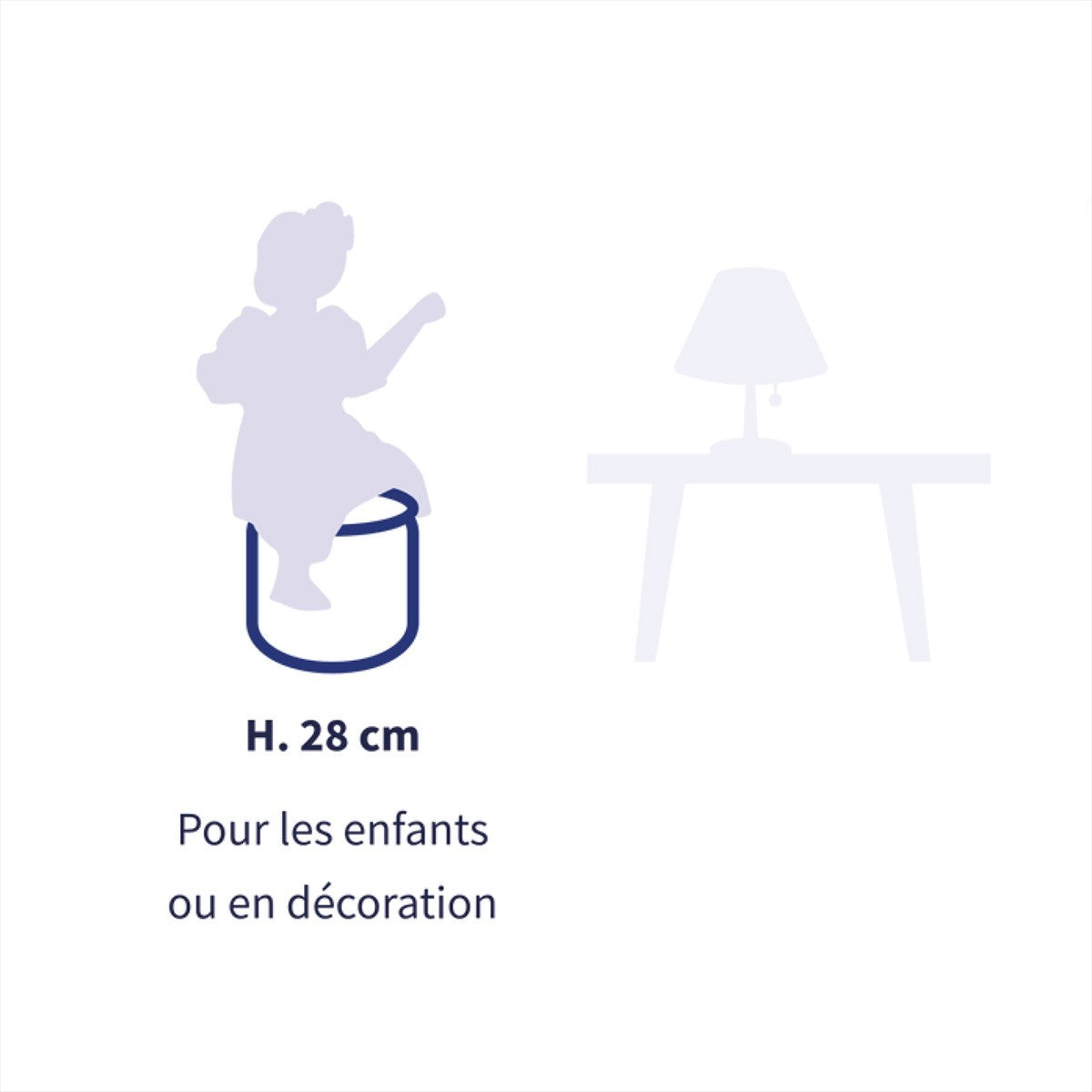 Tabouret pliable blanc Sacré-Cœur, Léon