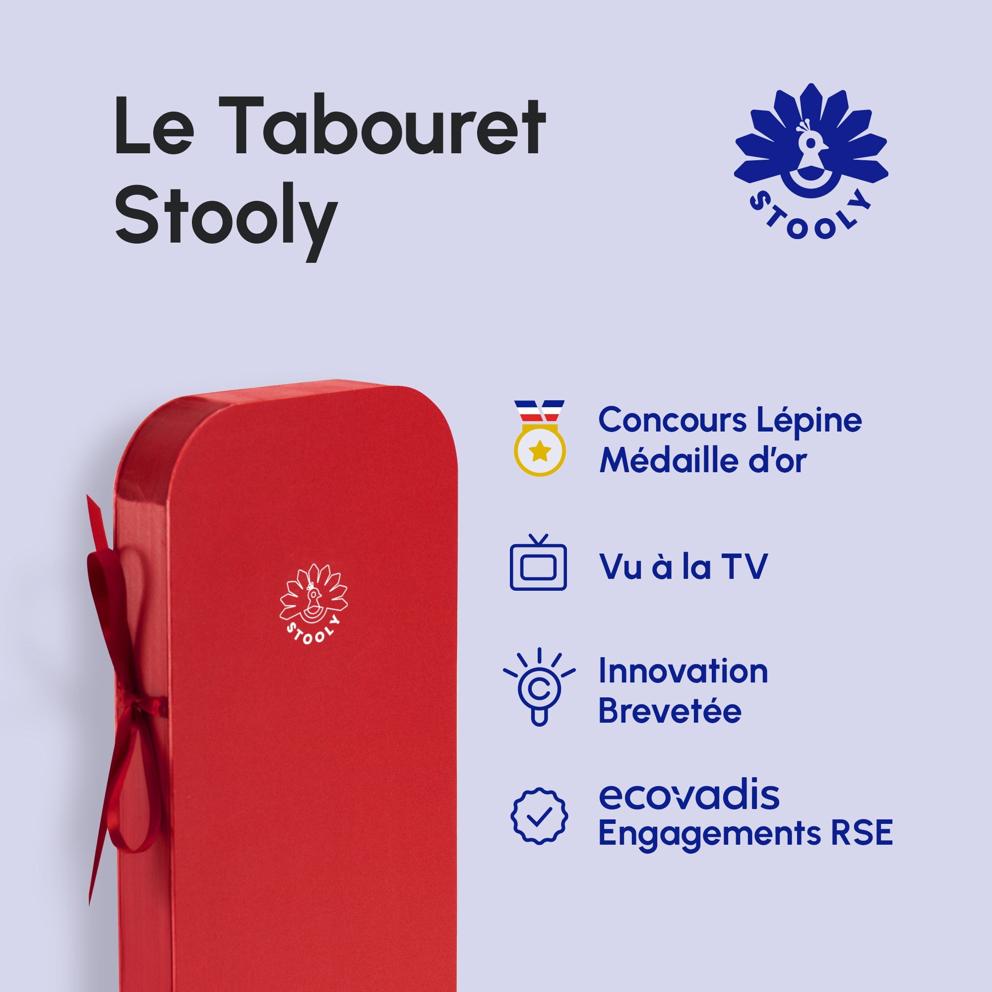 Tabouret pliable Rouge Pigalle, Léon - Stooly