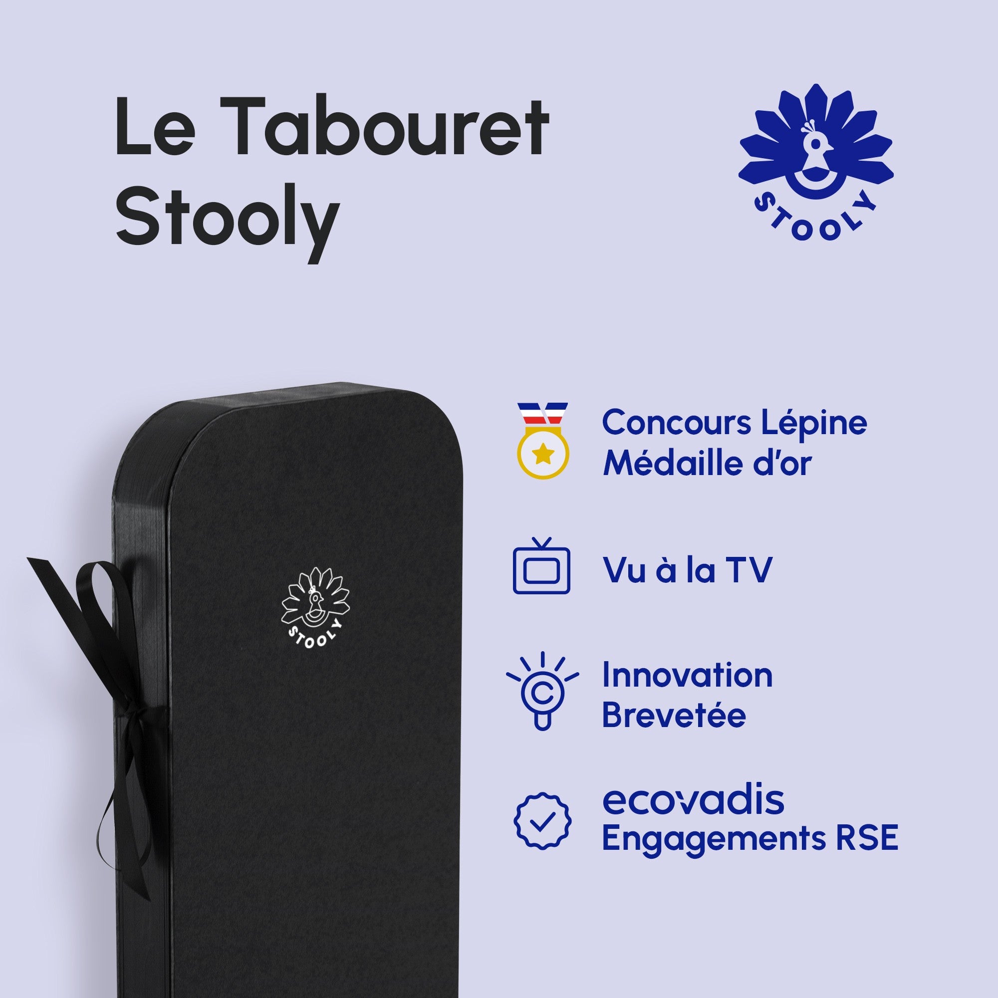 Tabouret pliable Noir Haussmann, Léon - Stooly