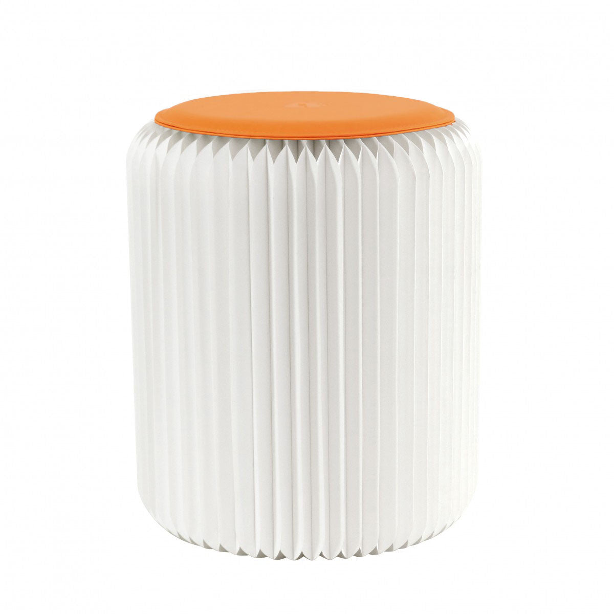 tabouret pliable blanc avec assise Orange