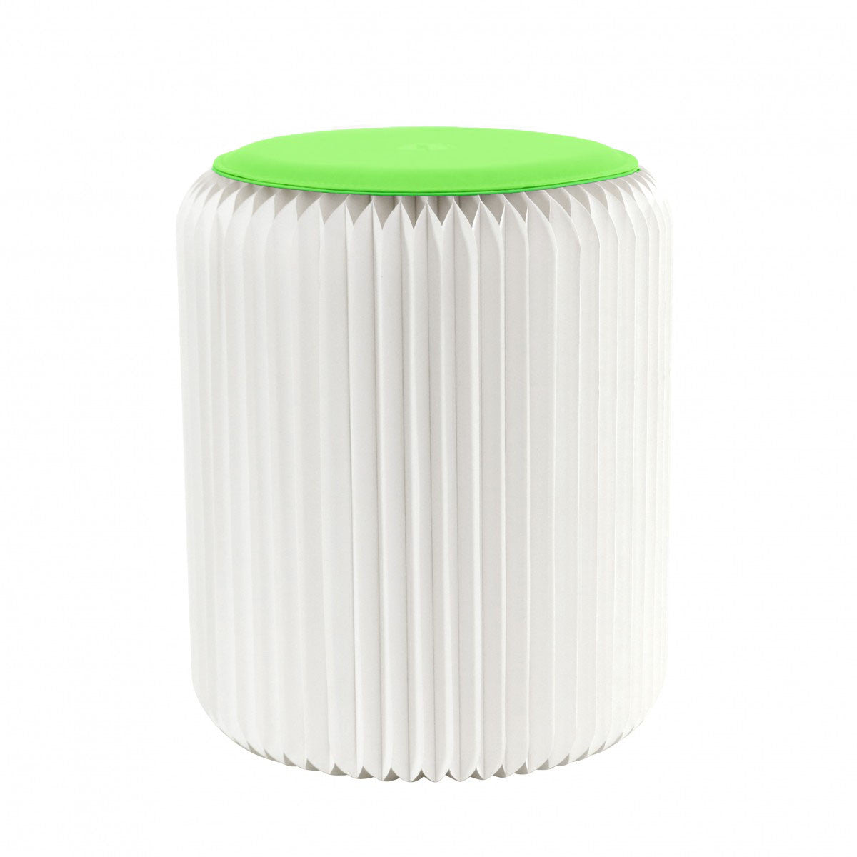 tabouret pliable blanc avec assise vert prairie