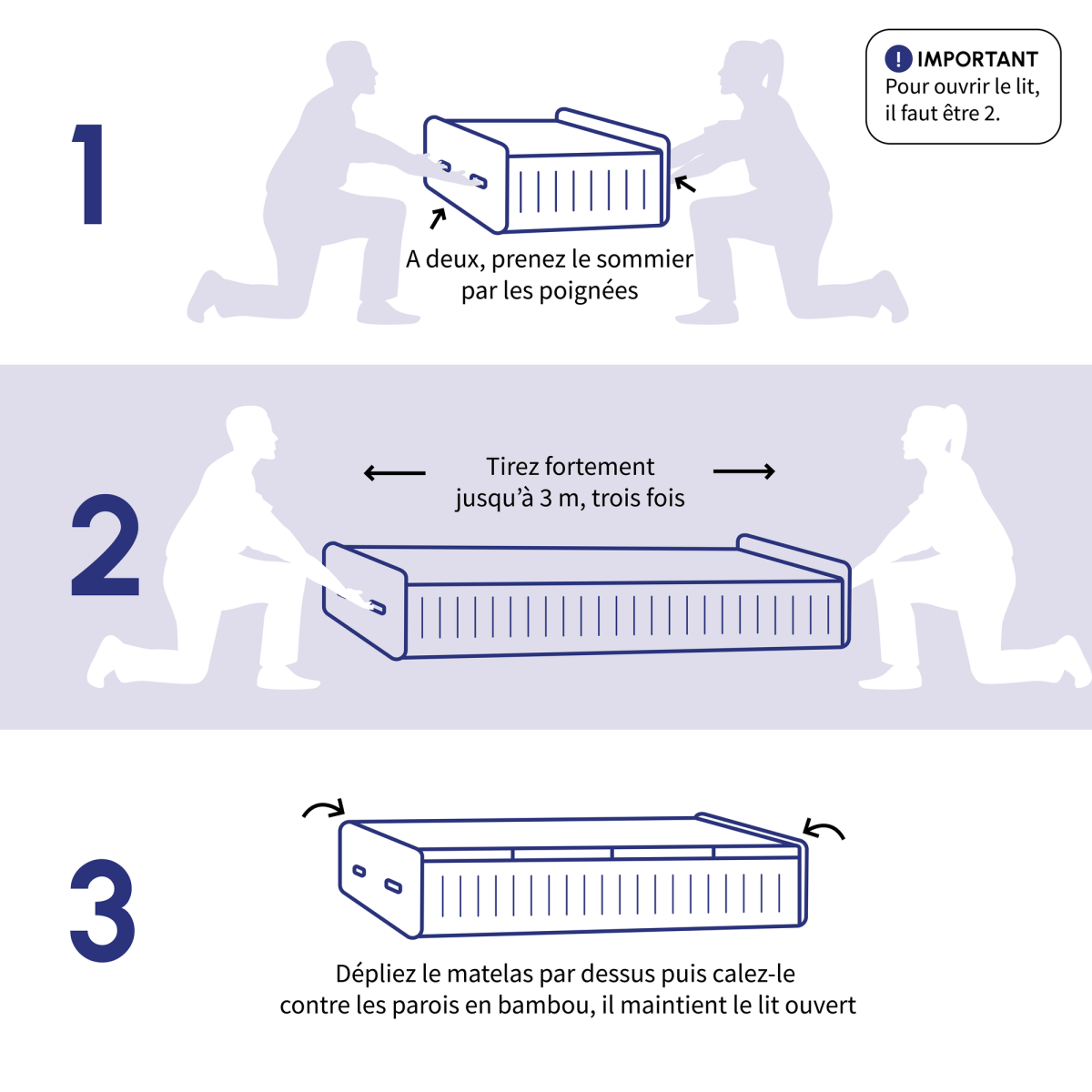 Lit pliable - Sommier avec matelas, Jules Médium - Stooly