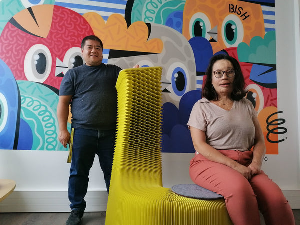 Ce banc pliable en carton sera produit en Ile-de-France