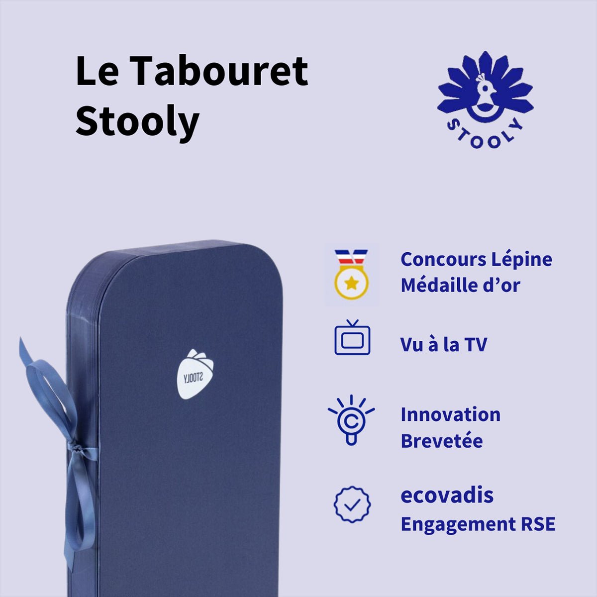 Tabouret pliable Bleu de Paris, Léon - Stooly