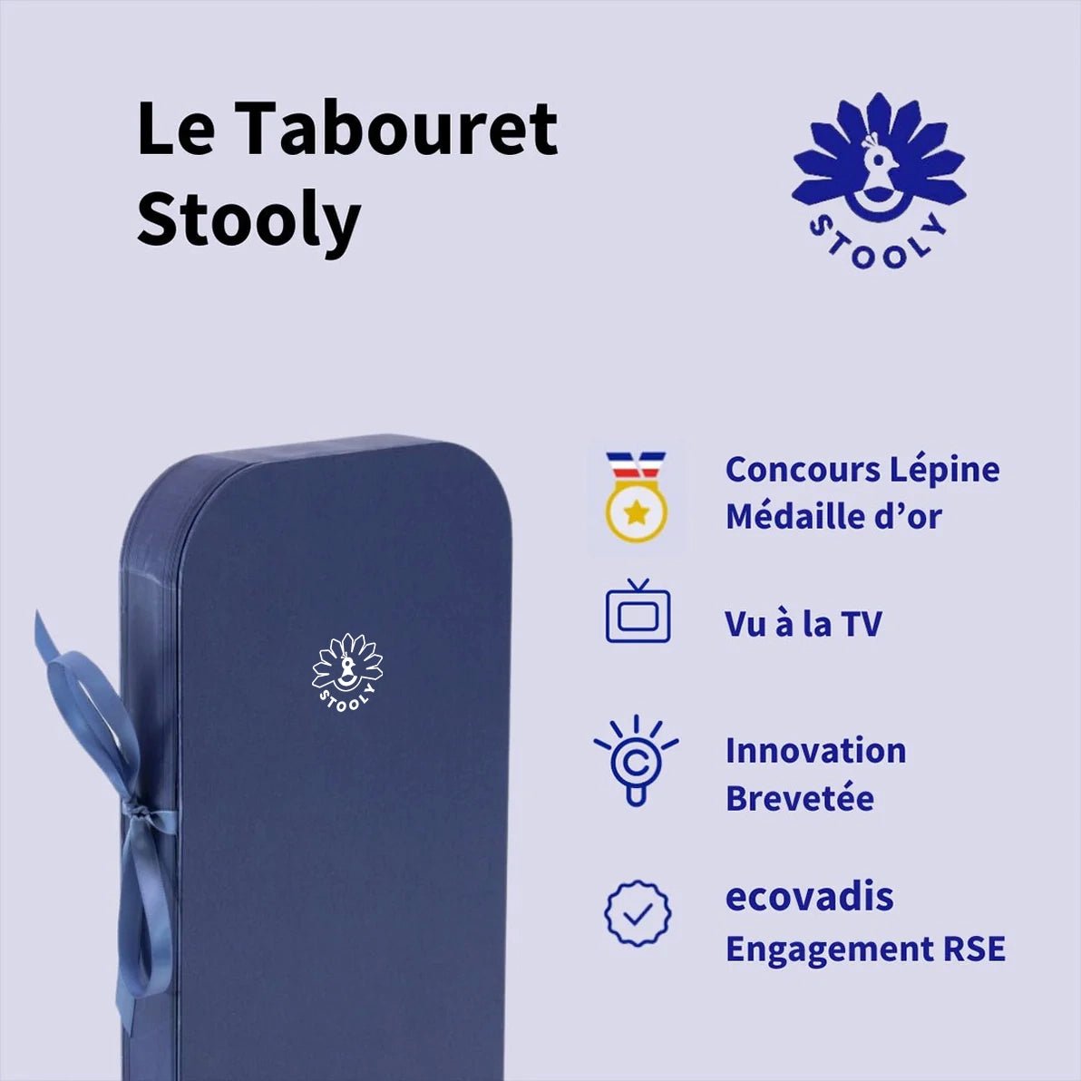 Tabouret pliable Bleu de Paris, Léon - Stooly