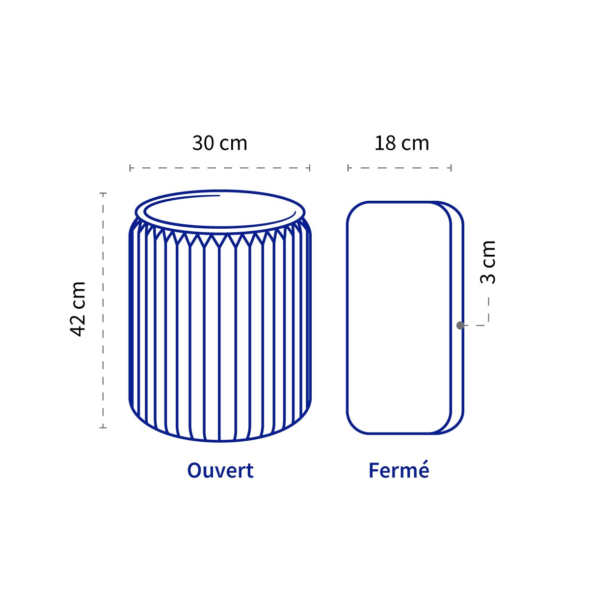 Tabouret pliable Bleu de Paris, Léon - Stooly