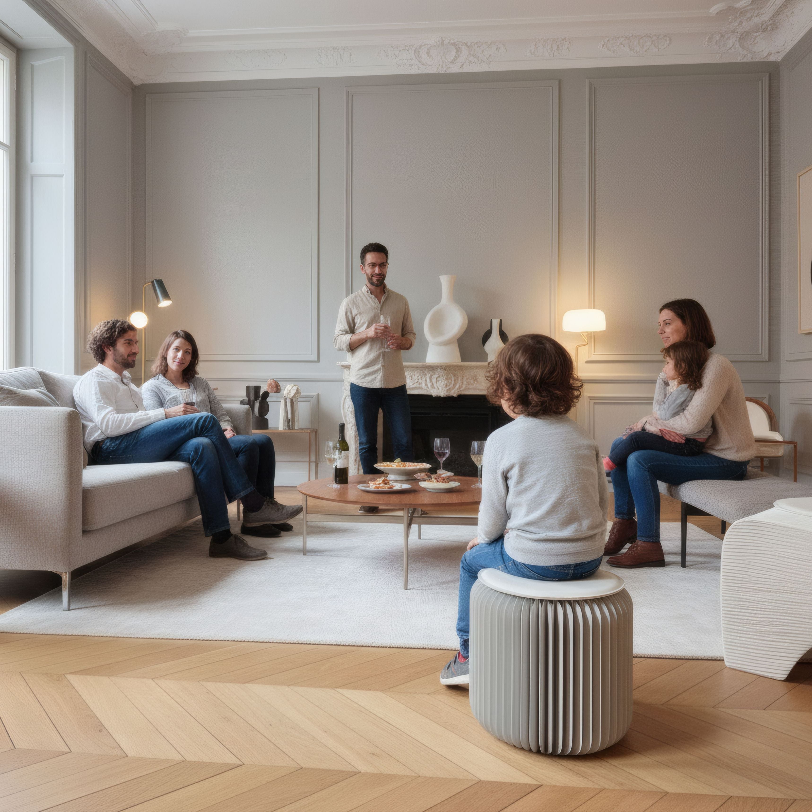 Tabouret pliable Gris Eiffel, Léon - Stooly