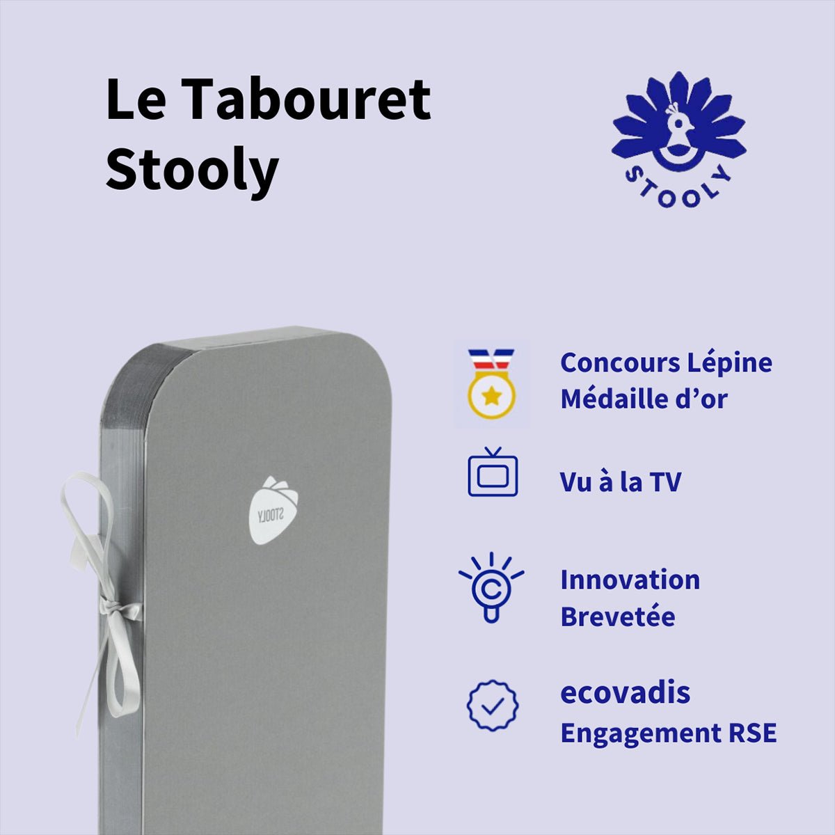 Tabouret pliable Gris Eiffel, Léon - Stooly