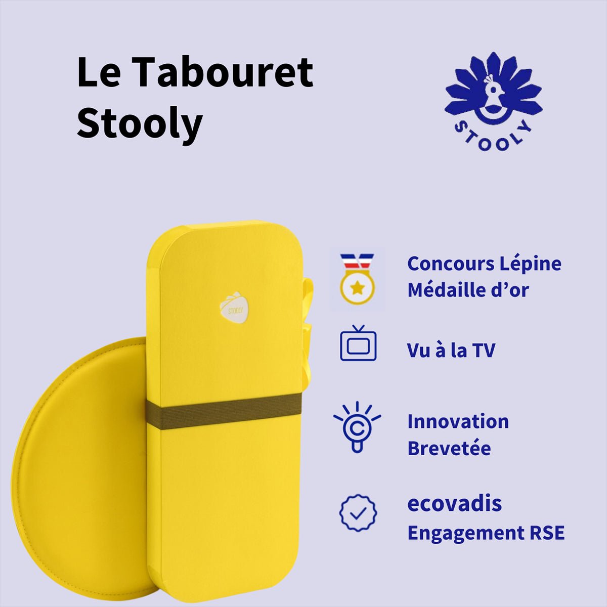 Tabouret pliable Jaune Bastille, Léon - Stooly