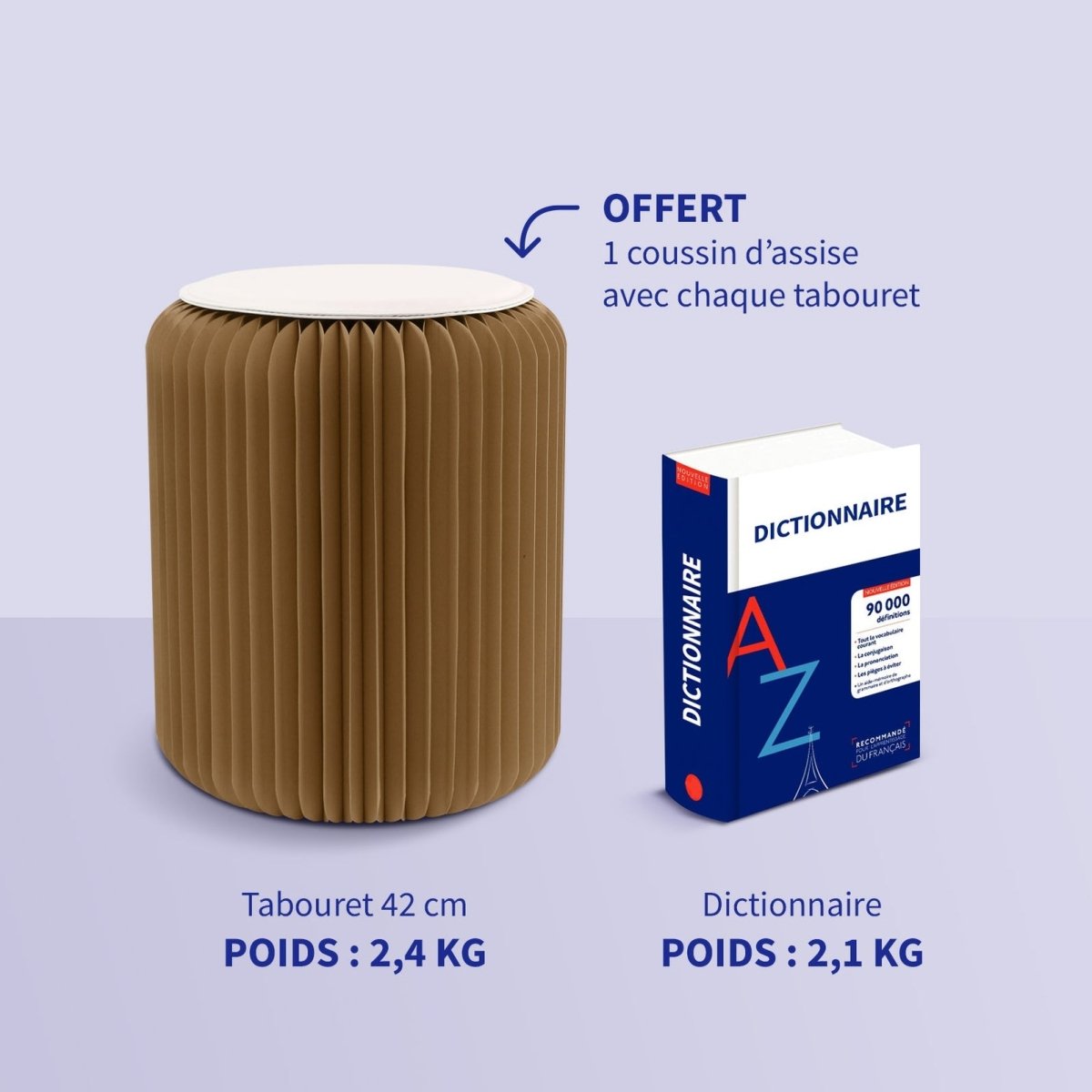 Tabouret pliable, Léon 42 cm - Offre QVEMA - Stooly