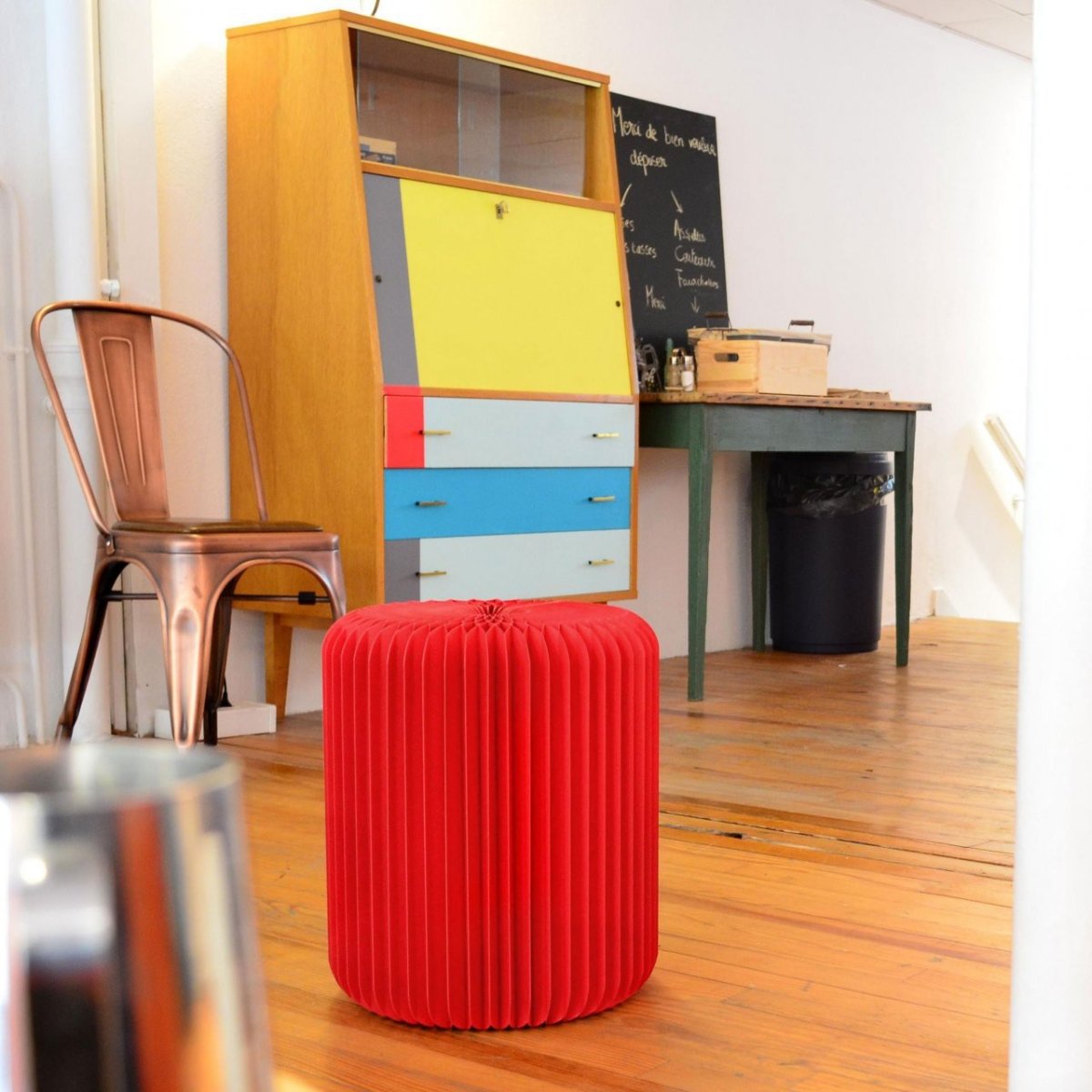 Tabouret pliable Rouge Pigalle, Léon - Stooly