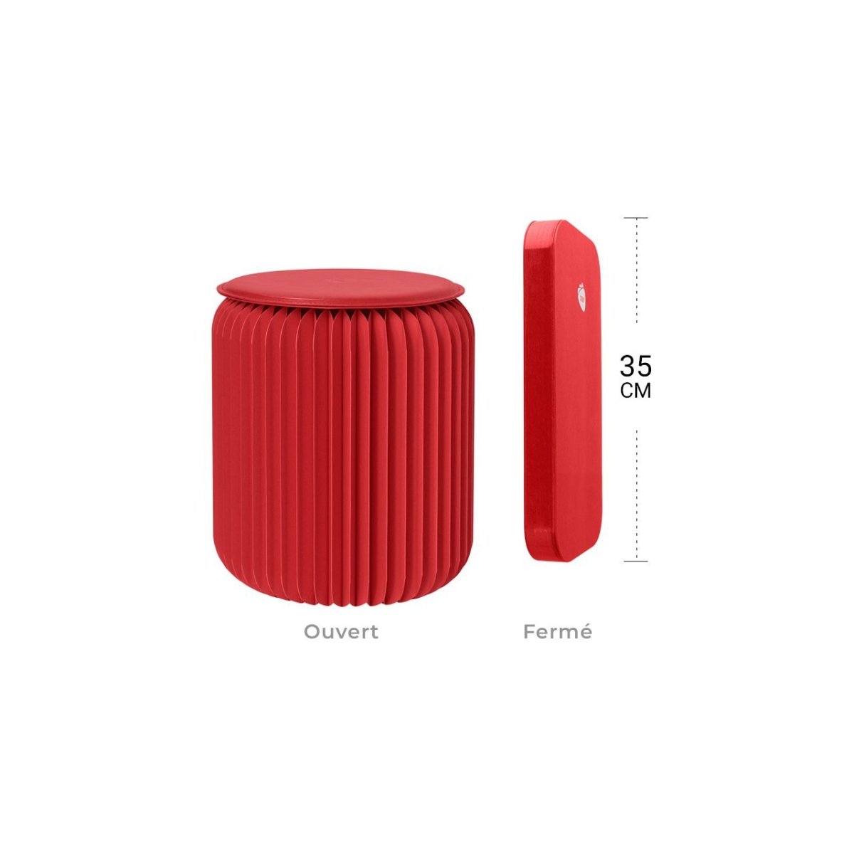 Tabouret pliable Rouge Pigalle, Léon - Stooly